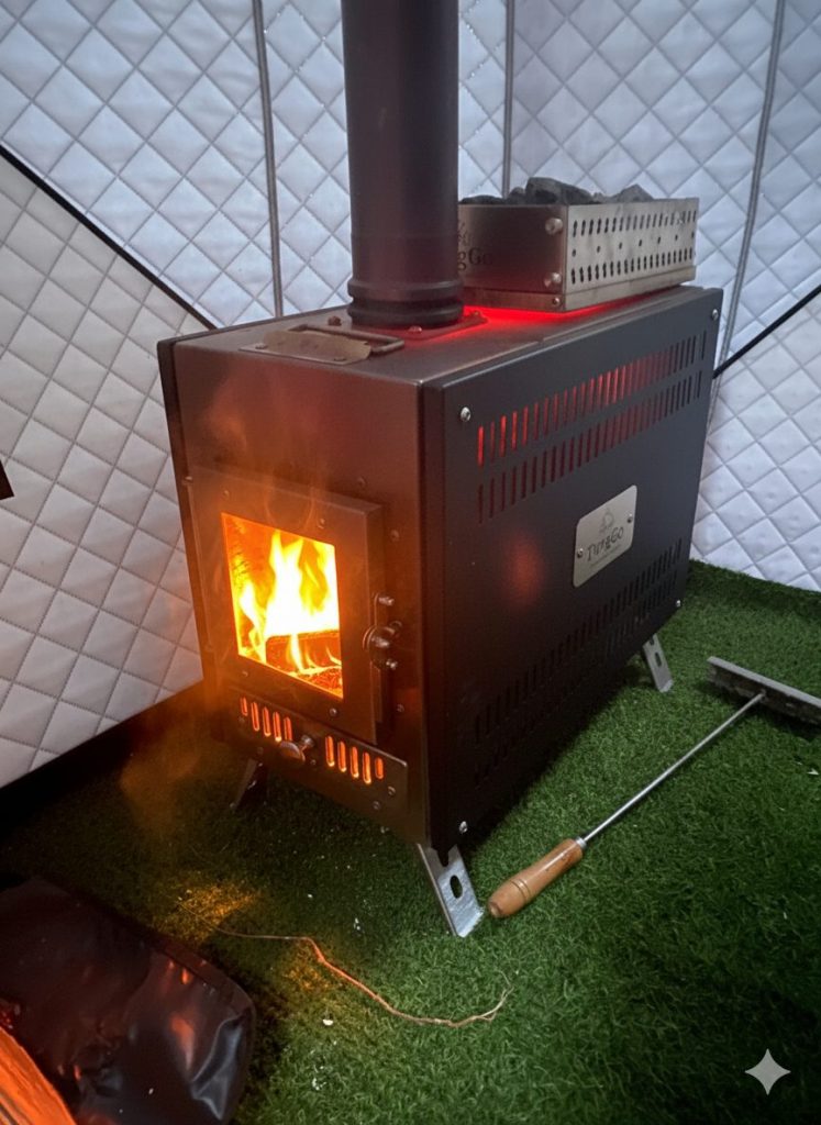 TwigGo portable sauna tent in a natural setting