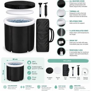 Portable ice bath set up outdoors