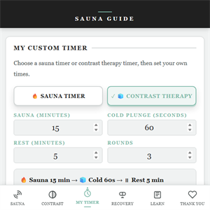 TwigGo sauna app timer screen