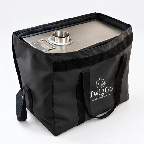 TwigGo Sauna Stove Carry Bag 3 TwigGo Sauna Stove Carry Bag, large top opening with Velcro flap
